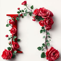 A striking capital letter 'I' in a bold, vibrant red color, prominently featured in the center of the image
