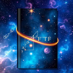 An artistic book cover design featuring a vast cosmic space theme filled with vibrant nebulas and stars