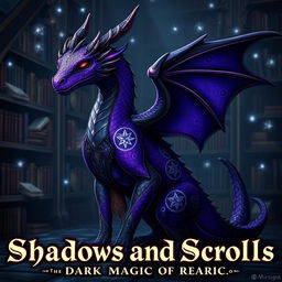 A stunning humanoid dragon character with vibrant violet scales and deep black accents, standing in a mesmerizing pose