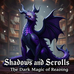 A stunning humanoid dragon character with vibrant violet scales and deep black accents, standing in a mesmerizing pose