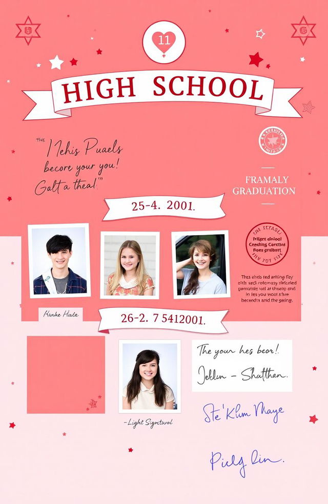 A high school yearbook layout featuring a vibrant red color scheme