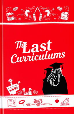 A high school yearbook cover designed primarily in vibrant red color with decorative elements