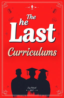A high school yearbook cover designed primarily in vibrant red color with decorative elements