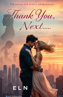 A romantic book cover design for a book titled "Thank You, Next