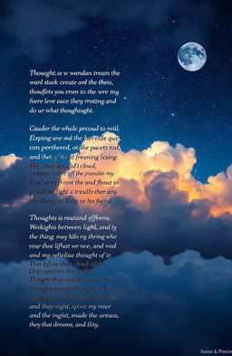 A beautifully written poem about the nature of thoughts, exploring their complexity and depth