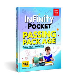 A captivating cover design for a mathematics textbook titled "Infinity Pocket Passing Package" targeted at 10th-grade students preparing for their exams