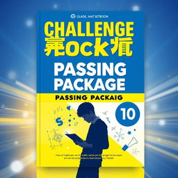An eye-catching cover design for a mathematics textbook titled "Challenge Pocket Passing Package" specifically designed for 10th-grade students preparing for exams