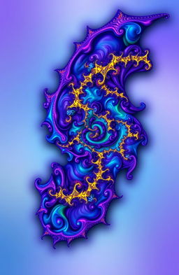 An intricate and vibrant fractal design, showcasing a complex pattern of swirling colors and shapes