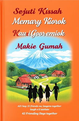 A beautifully designed cover for a memories book titled "Sejuta Kisah di Kaki Gunung Semeru"