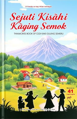 A beautifully designed cover for a memories book titled "Sejuta Kisah di Kaki Gunung Semeru"