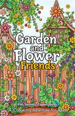 A whimsical and colorful illustration of decorative garden fences adorned with lush, vibrant plants and flowers growing along them