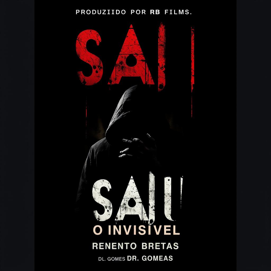 A chilling movie poster for 'Saw - O Invisível', showcasing the dark and suspenseful atmosphere typical of the Saw franchise