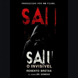 A chilling movie poster for 'Saw - O Invisível', showcasing the dark and suspenseful atmosphere typical of the Saw franchise