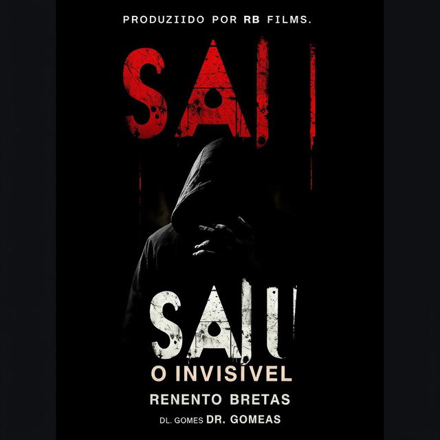 A chilling movie poster for 'Saw - O Invisível', showcasing the dark and suspenseful atmosphere typical of the Saw franchise