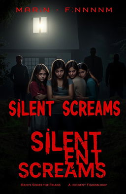 A gripping cover image featuring Rani and her four friends huddled together in a dimly lit garden at night