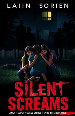 A dark and atmospheric cover image featuring Rani and her four friends huddled closely together in a dimly lit garden at night