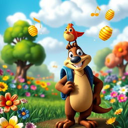A charming scene showcasing Banjo-Kazooie, the lovable bear and bird duo