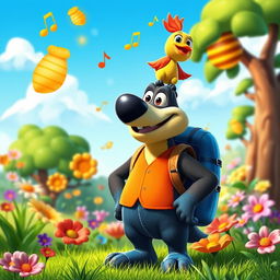 A charming scene showcasing Banjo-Kazooie, the lovable bear and bird duo