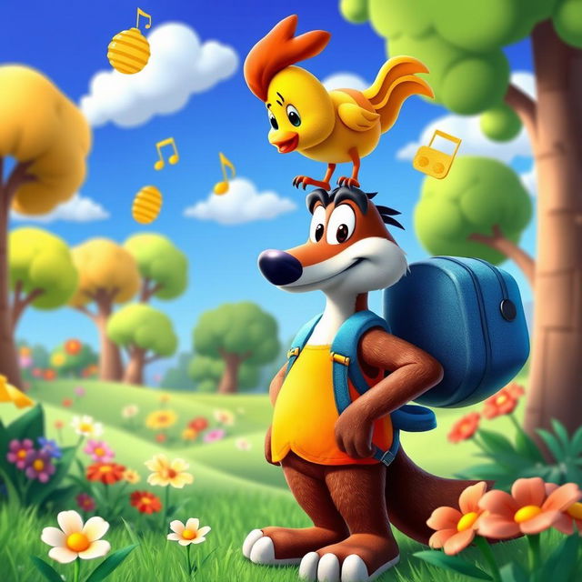 A charming scene showcasing Banjo-Kazooie, the lovable bear and bird duo