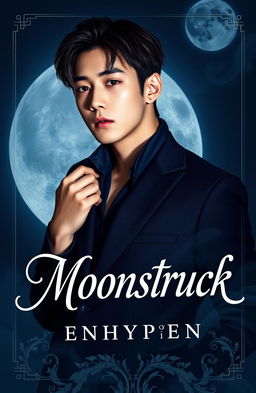 A captivating book cover featuring Sunghoon from ENHYPEN as the central focus