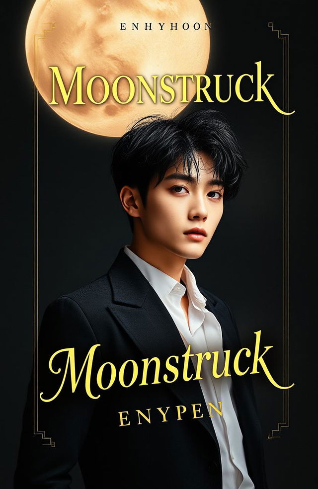 A captivating book cover featuring Sunghoon from ENHYPEN as the central focus