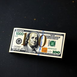 A visually striking book cover featuring a detailed and textured 100-dollar note as the central element