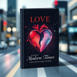 A stunning book cover design for a poetry book titled 'Love in Modern Times'