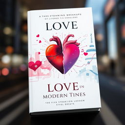 A stunning book cover design for a poetry book titled 'Love in Modern Times'