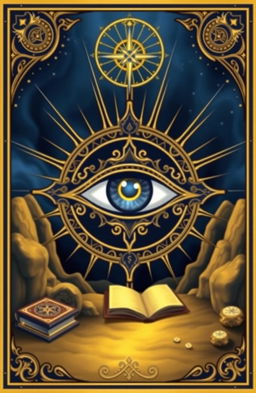 A symbolic interpretation of the Eye of Providence, prominently featuring an intricately designed all-seeing eye surrounded by rays of light