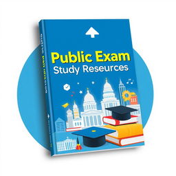 An attractive and modern ebook cover design for study resources related to the public exam for government office entry