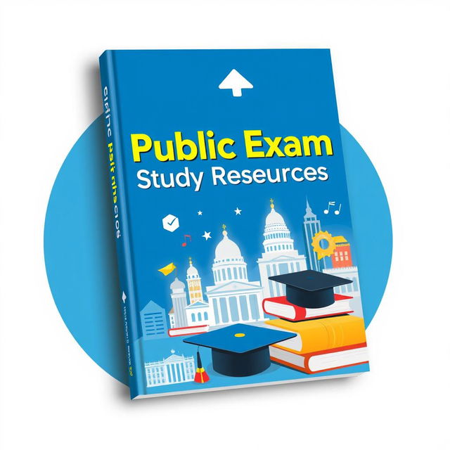 An attractive and modern ebook cover design for study resources related to the public exam for government office entry