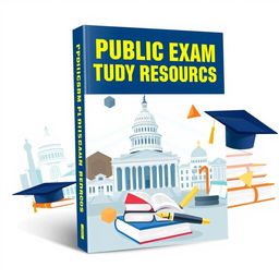 An attractive and modern ebook cover design for study resources related to the public exam for government office entry