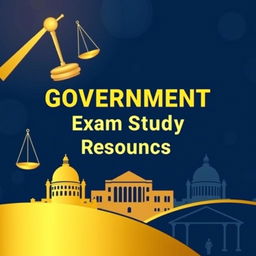 An elegant and eye-catching ebook cover design for study resources focused on the government entrance exam