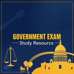 An elegant and eye-catching ebook cover design for study resources focused on the government entrance exam