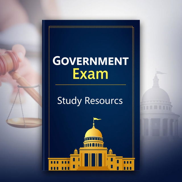 An elegant and eye-catching ebook cover design for study resources focused on the government entrance exam