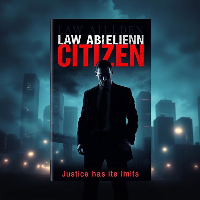 A mysterious and intense book cover design for a thriller titled 'Law Abiding Citizen'