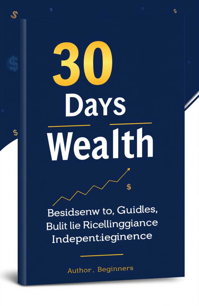 Create a modern and professional book cover for '30 Days to Wealth: A Beginner’s Guide to Financial Independence'