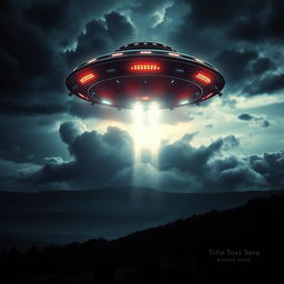 A dramatic book cover design depicting an alien spaceship landing on Earth