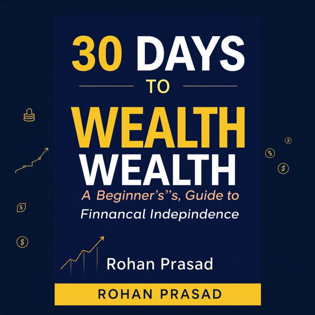 Create a modern and professional book cover for '30 Days to Wealth: A Beginner’s Guide to Financial Independence'