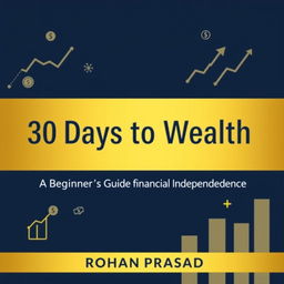 Create a modern and professional book cover for '30 Days to Wealth: A Beginner’s Guide to Financial Independence'