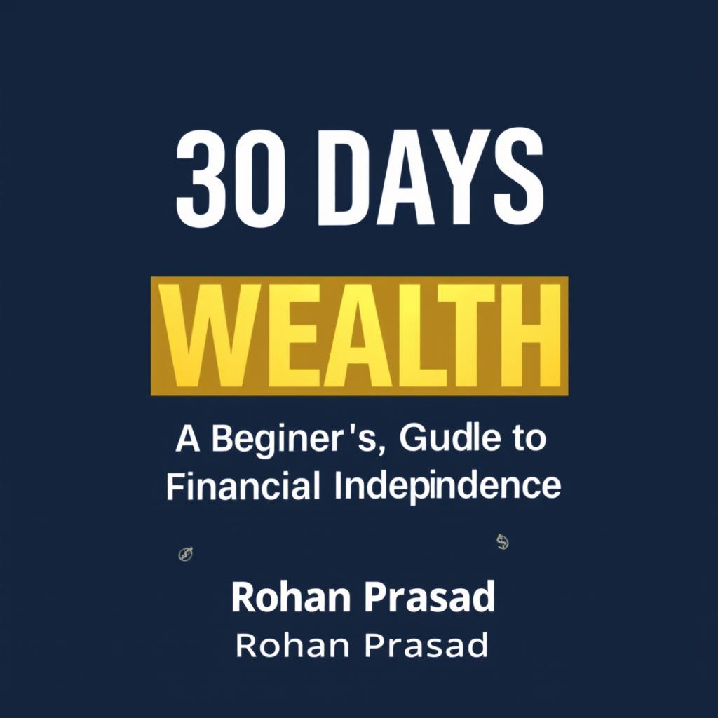 A modern and professional book cover for '30 Days to Wealth: A Beginner’s Guide to Financial Independence'