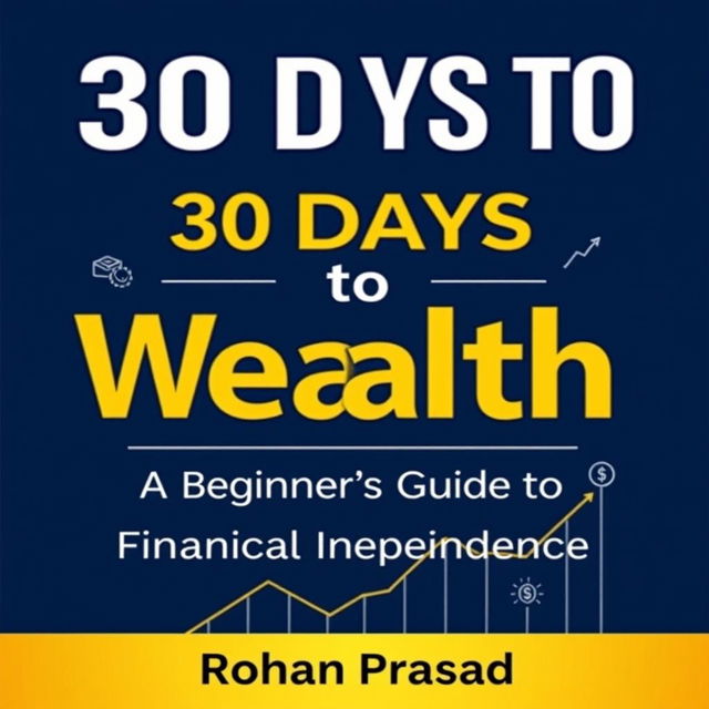 A modern and professional book cover for '30 Days to Wealth: A Beginner’s Guide to Financial Independence'