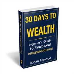 A modern and professional book cover for '30 Days to Wealth: A Beginner’s Guide to Financial Independence'