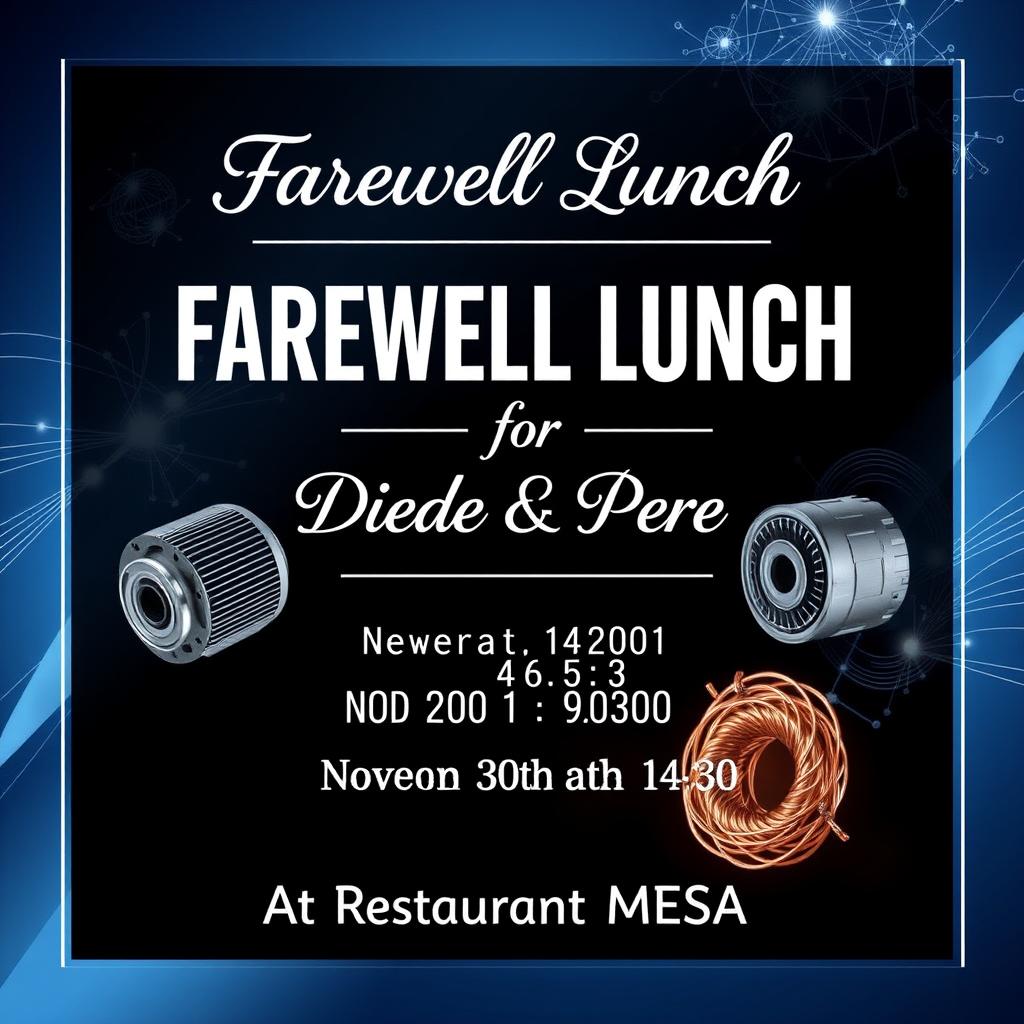 A beautifully designed farewell poster for a retirement lunch