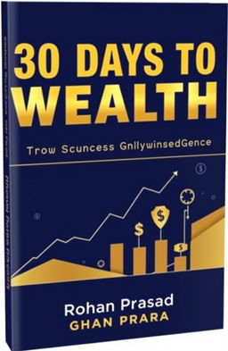 A modern and professional book cover design for a finance book titled '30 Days to Wealth: A Beginner’s Guide to Financial Independence'