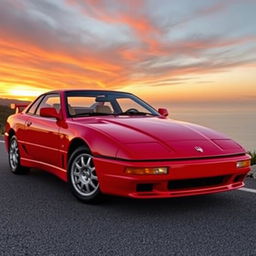 A stunning 1995 Maserati Shamal in a vibrant racing red color, showcasing its sleek and aerodynamic design
