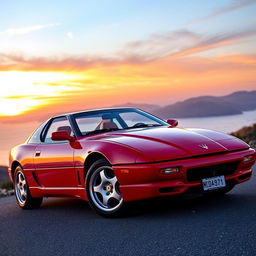 A stunning 1995 Maserati Shamal in a vibrant racing red color, showcasing its sleek and aerodynamic design