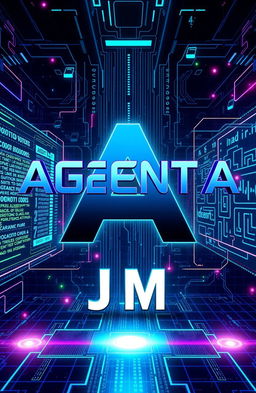 The phrase 'AGENT A' depicted in large, bold letters at the center of the image, accompanied by 'JM' in smaller letters oriented downwards beneath it