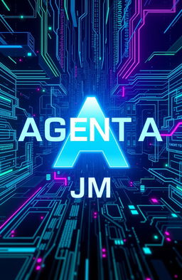 The phrase 'AGENT A' depicted in large, bold letters at the center of the image, accompanied by 'JM' in smaller letters oriented downwards beneath it