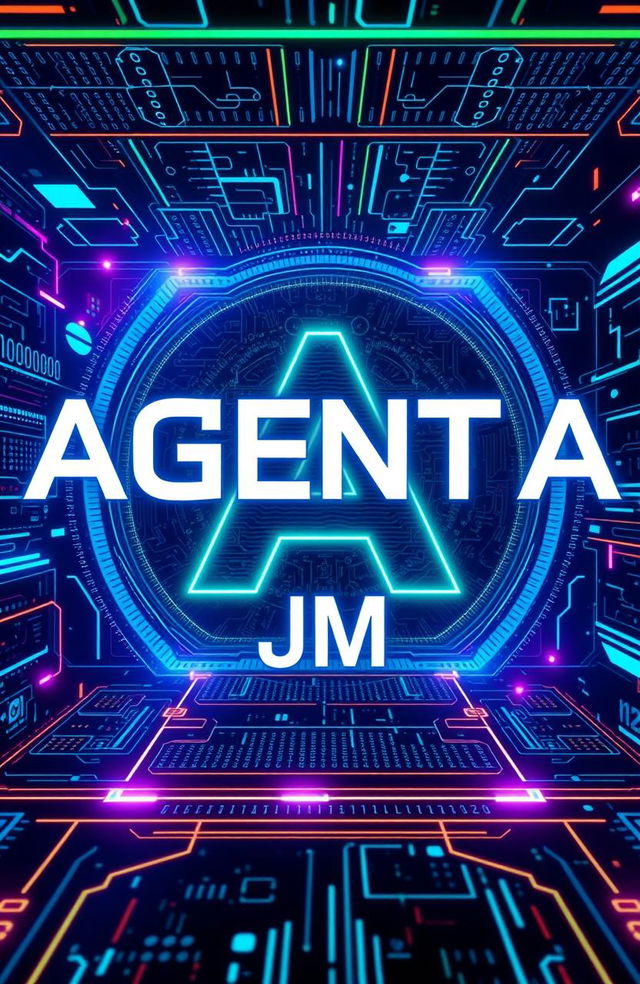 The phrase 'AGENT A' depicted in large, bold letters at the center of the image, accompanied by 'JM' in smaller letters oriented downwards beneath it